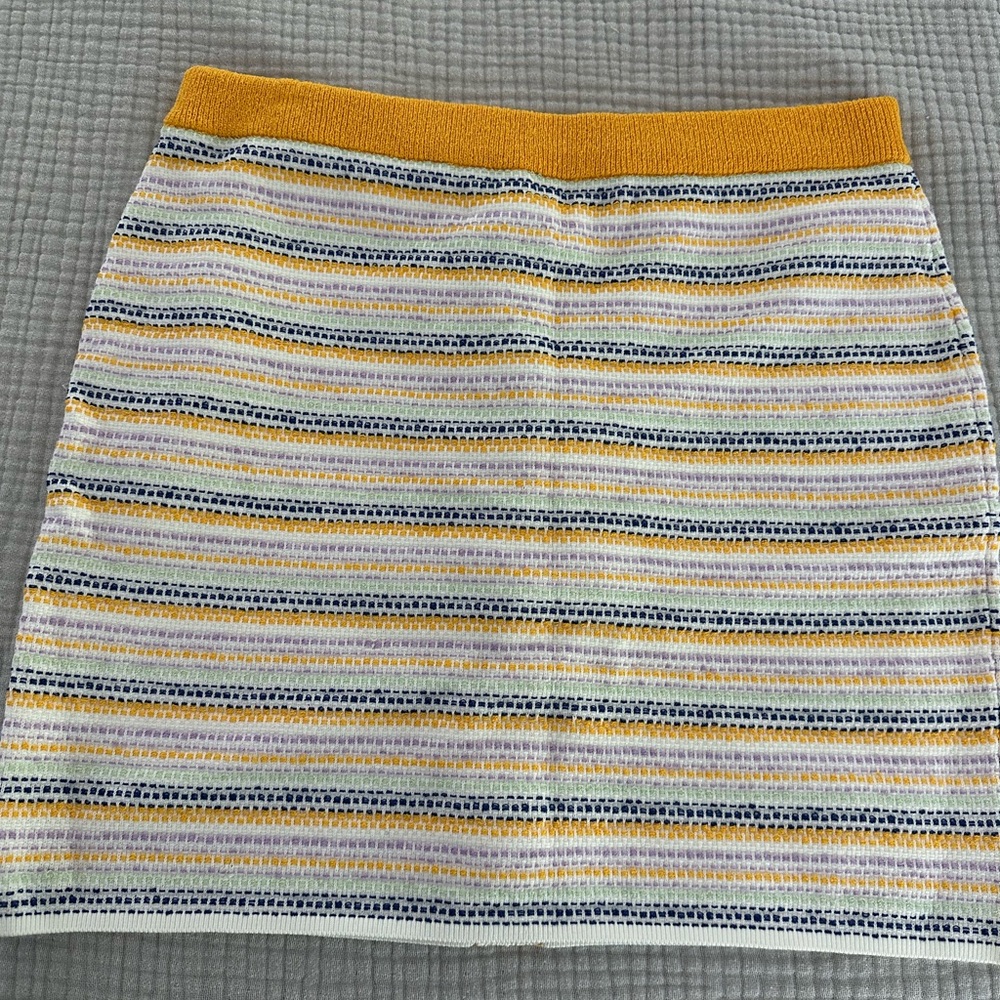 Milly Gold and White Mini Pencil Skirt - Picture 2 of 6